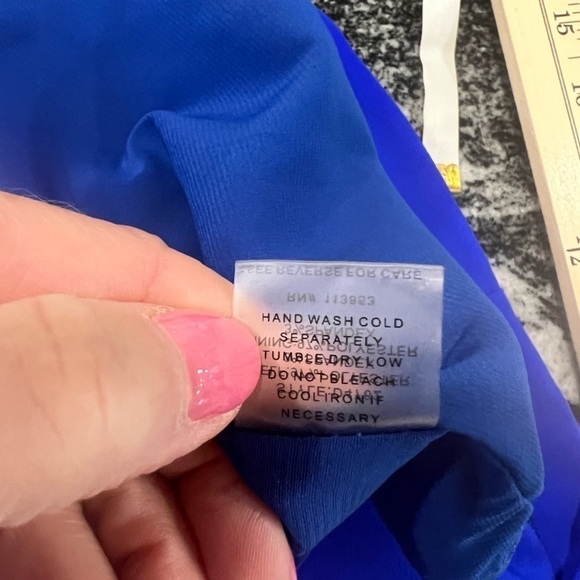 SUGARLIPS cobalt, one shoulder dress with ruffled neckline - Picture 11 of 13